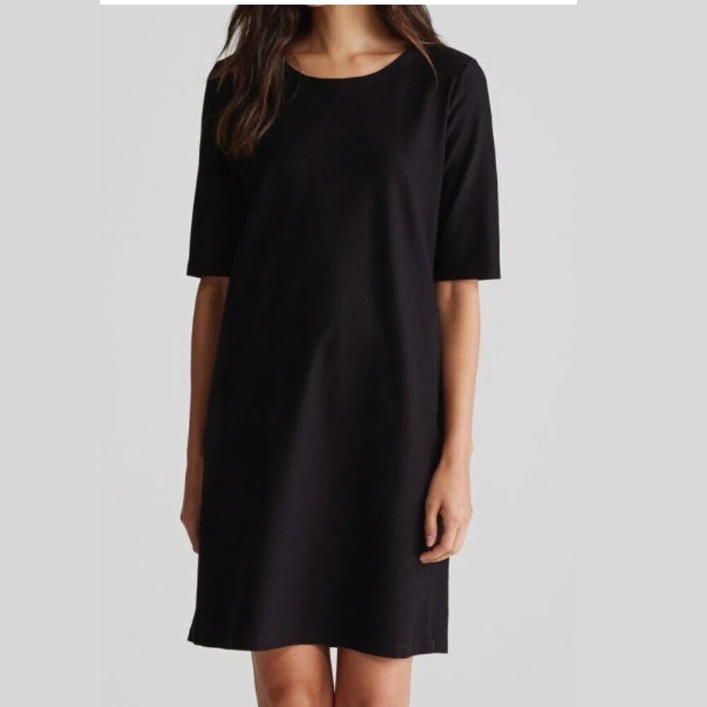 Eileen Fisher Side Zip Knee Length Black Dress Size 2X